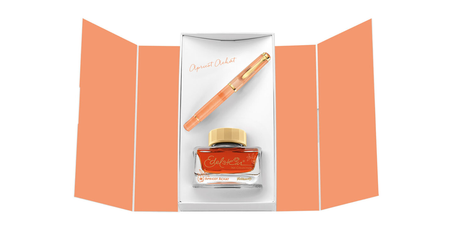 Edelstein-Ink-of-the-Year-2025-Apricot-Achat-+-Classic-200-Apricot-Achat400200493_1101_Web_W1500 Pelikan Edelstein Apricot Achat Classic 200 Apricot & Ink of the Year 2025 Apricot Achat